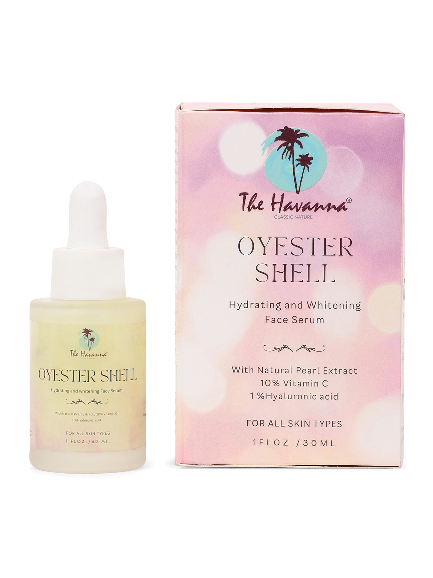 Hydrating and Whitening Oyster Shell Face Serum- The Havanna Classic Nature