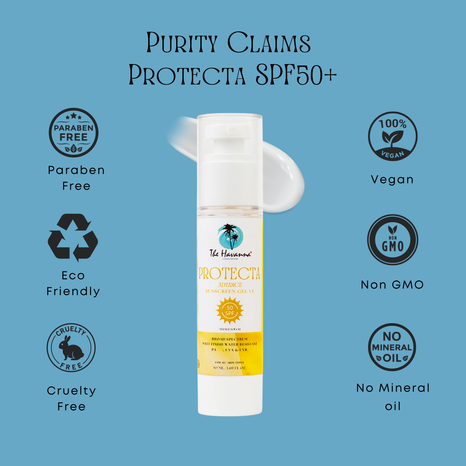 purity claims protecta spf 50+