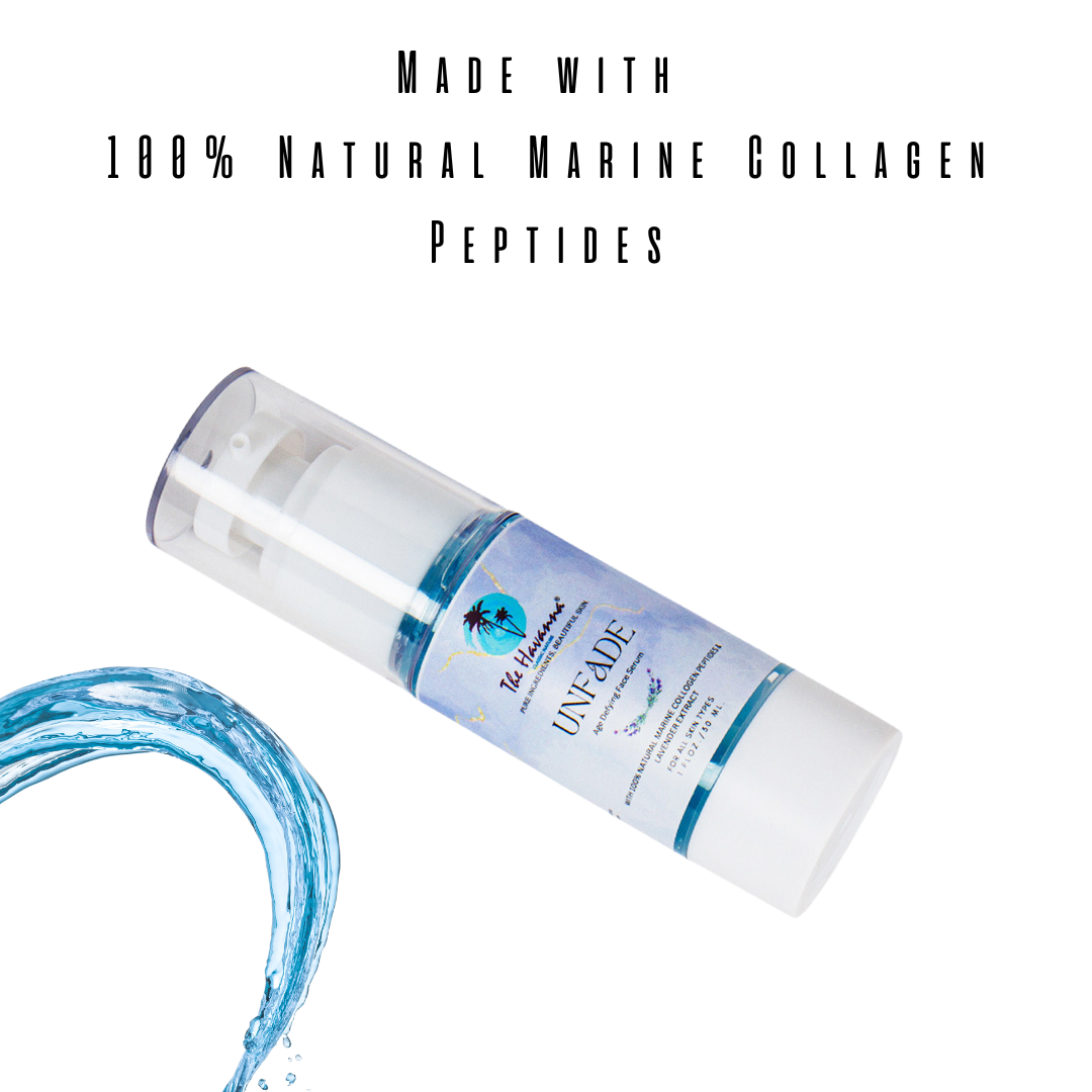 made with 100% natural marine collagen peptides unfade face serum 